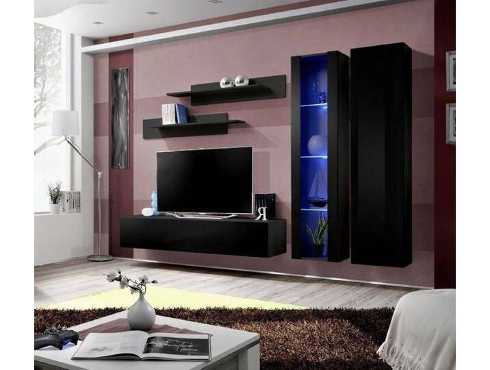 Xlmoebel Wohnwand Wohnraummöbel Set 5tlg. Wohnanordnung Stil Neu Möbel Fernsehtisch, (5-St., TV Ständer + Wandschrank + Hänge Vitrine + 2x Wandregal) von OTTO