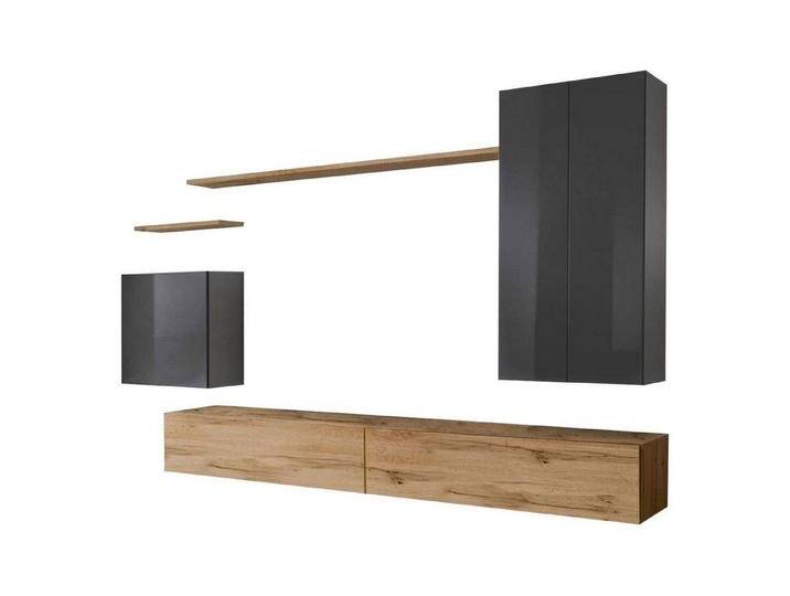 Xlmoebel Wohnwand Zeitgemäße Möbel Stilvolle Wohnwand Wohnzimmer Ausstattung Gesamt, (8-St., 1x Wohnwand + 2x TV Ständer + 3x Wandschrank + 2x Wandregal) von OTTO