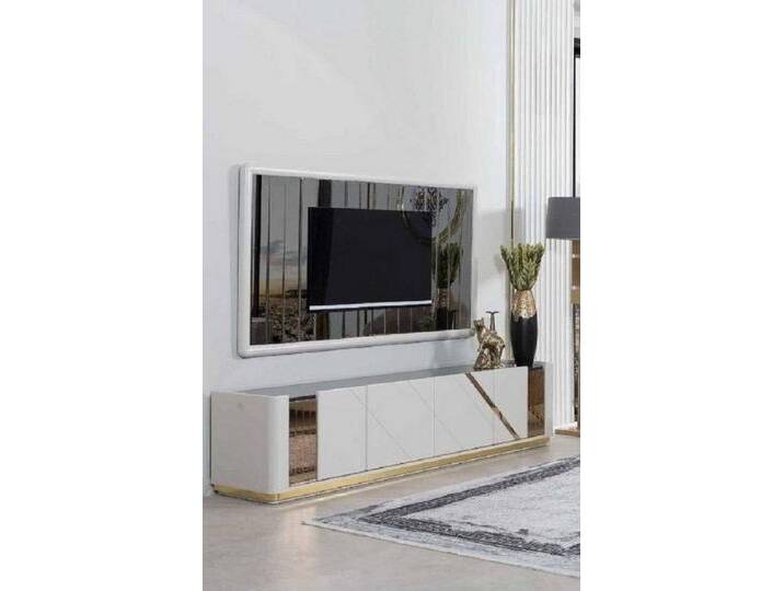 Xlmoebel Wohnwand Zeitgemäße Wohnzimmermöbel Designer TV-Halterung Exklusiver TV-Rahmen, (2-St., 2tlg.Wonzimmer Set (TV-Schrank+TV-Rahmen) von OTTO