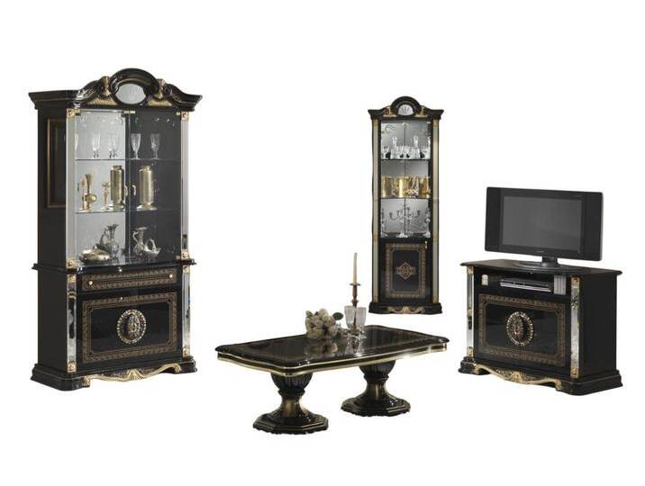 Xlmoebel Wohnzimmer-Set 5-teiliges Möbel-Ensemble für das Wohnzimmer mit Vitrine, Kommode, (5tlg.Anrichte Spiegel Couchtisch Eckvitrine Vitrine) von OTTO