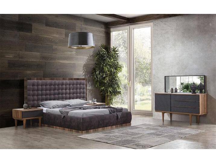 Xlmoebel Schlafzimmer-Set 5-teiliges Schlafzimmer-Ensemble mit Bett 2 Nachtschränken Kommode, (5-tlg., 5tlg.Schlafzimmer Set(Bett+2xNachttische+Kommode+Spiegel) von OTTO