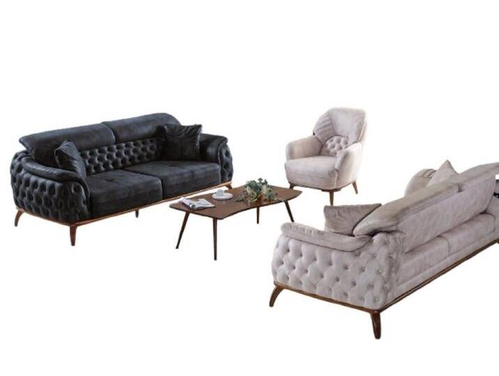 Xlmoebel Polstergarnitur Couchset 3+3+1 Sitzer Zeitgemäß Relaxstuhl Chesterfield Moderner Stil, (3-tlg., 2x Sofas 3 Sitzer + 1x Sessel) von OTTO