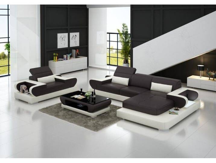 Xlmoebel Wohnzimmer-Set Designer Eckcouch Luxusstuhl XXL Polstersofa Wohnlandschaft, (2-St., Ecksofa + Sessel), Hergestellt in Europa, braun von OTTO