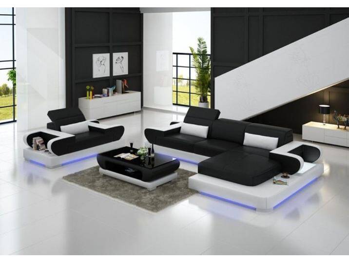 Xlmoebel Wohnzimmer-Set Designer Eckcouch Luxusstuhl XXL Polstersofa Wohnlandschaft, (2-St., Ecksofa + Sessel), Hergestellt in Europa, schwarz von OTTO