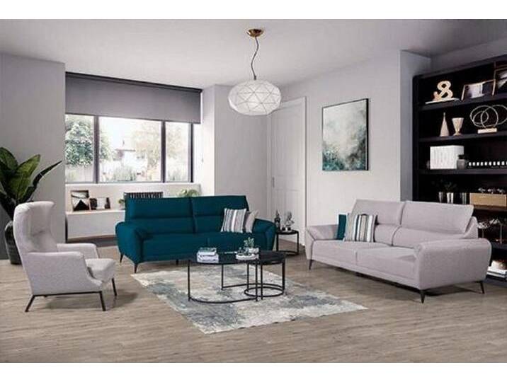 Xlmoebel Polstergarnitur Elegante Wohnzimmer Sitzgruppe 3-teilig mit Sofas Polstergarnitur, (3-tlg., 2x Sofa 3 Sitzer, Sessel), Hergestellt in Europa von elegante
