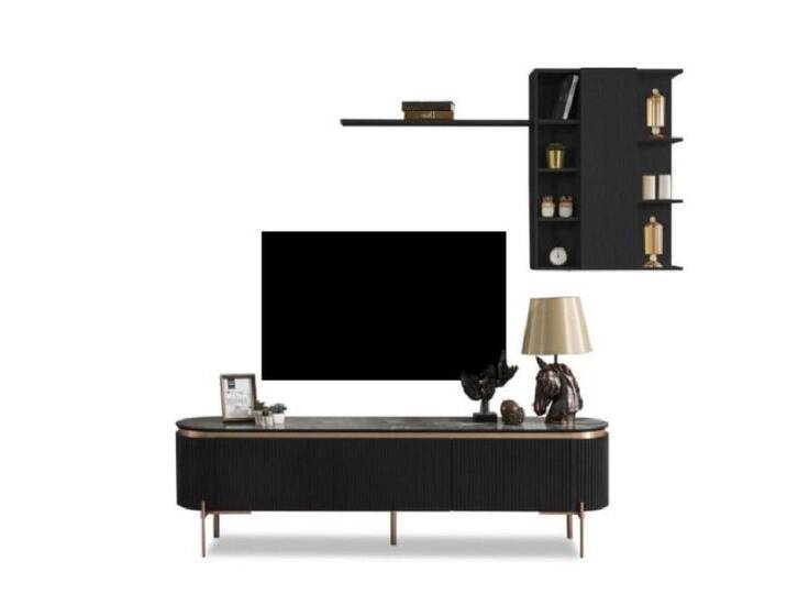 Xlmoebel Wohnzimmer-Set Exklusives 2-teiliges Wohnzimmer-Ensemble mit TV-Unterschrank, (2tlg.Wohnzimmer Set (TV Lowboard+Wandschrank mit Regal) von OTTO
