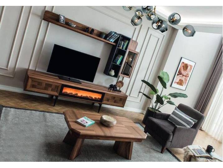 Xlmoebel Wohnwand Exklusives Wohnzimmer-Set mit Designer TV-Möbeln und Couchtisch, (Set Wohnzimmer 3tlg (TV-Ständer + Wandschrank + Couchtisch) von OTTO