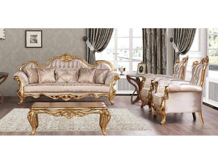 Xlmoebel Wohnzimmer-Set Garnitur Sofagarnitur 3+1+1 Sitzer Сouchtisch Luxus Sessel Sofas, (4-St., 3+1+1 Sitzer + Сouchtisch), Hergestellt in Europa von OTTO