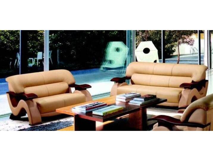 Xlmoebel Polstergarnitur Leder-Sofa-Set 3+2 für das Wohnzimmer mit Polsterung, (3Sitzer + 2Sitzer 2033), Hergestellt in Europa, beige von OTTO