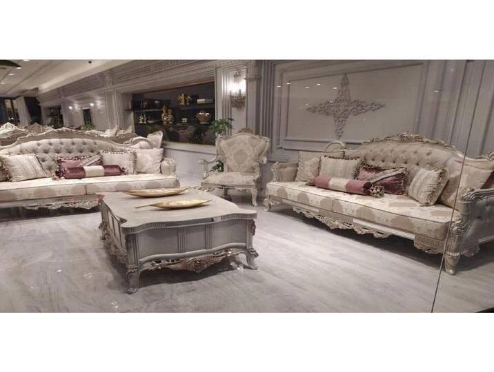 Xlmoebel Wohnzimmer-Set Neues 4-teiliges Wohnzimmermöbel-Set im Barock-Rokoko, (4-St., 4tlg.Sofagarnitur 3 + 3 + 1 Sitzer + Couchtisch) von OTTO