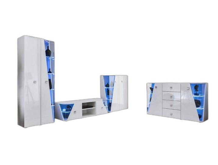 Xlmoebel Wohnzimmer-Set Wandmöbel Set Exklusiv Gestaltung Wohnzimmer Design Fernsehtisch, (4-St., TV-Ständer/2x Vitrine/Kommode) von OTTO