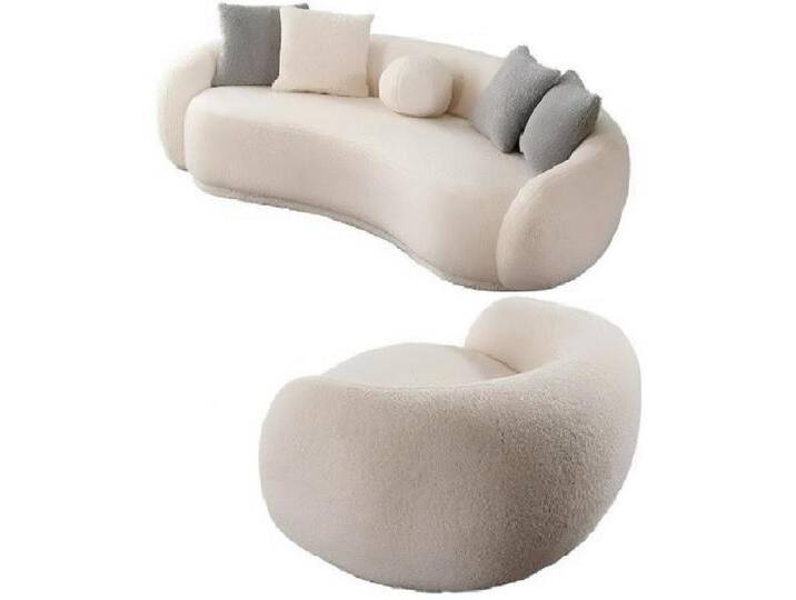 Xlmoebel Polstergarnitur Wohnzimmermöbel Set mit Sofas Sesseln und Relaxliegen, (3-Sitzer Sofa + Sessel), Hergestellt in Europa, beige von OTTO