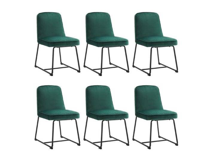 YNOFIT Esszimmerstuhl Küchenstuhl mit Schwarzes Metallgestell, Polsterstuhl(2/4/6St), mit Lehne, aus Samt, für Esszimmer/Wohnzimmer, grün, Rollen: 6 von OTTO