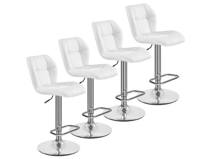 Yaheetech Barhocker (4 St), 1/2er-Set Barstühle Küchenstühle Bistrohocker höhenverstellbar, weiß, 4 St., weiß-Kunstleder von OTTO