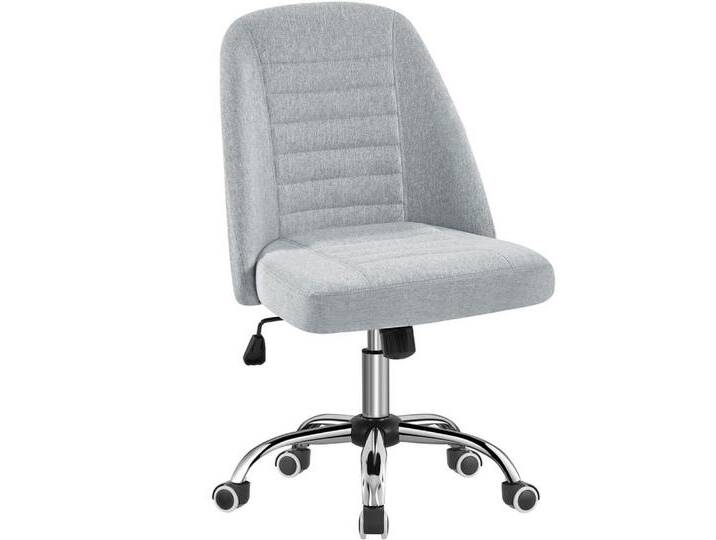 Yaheetech Bürostuhl, Schreibtischstuhl Gepolstert Polyester Drehstuhl mit Rollen, grau, grau von OTTO