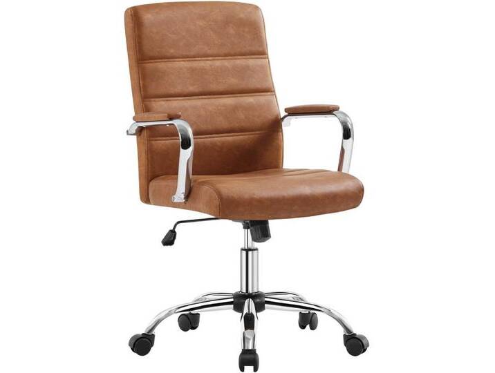 Yaheetech Drehstuhl, Bürostuhl Schreibtischstuhl mit Wippfunktion, braun, Braun von OTTO