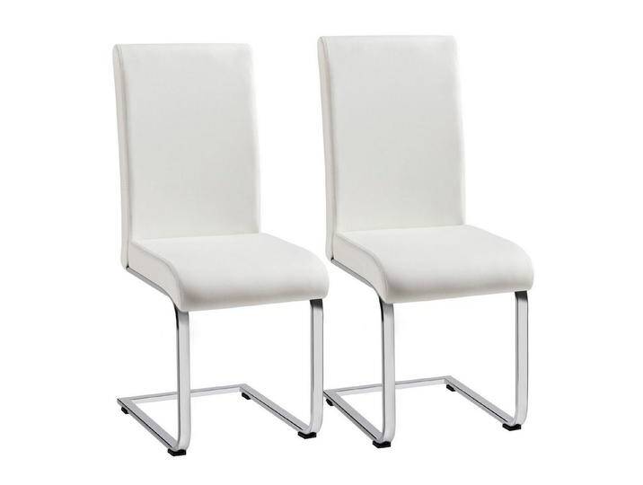 Yaheetech Esszimmerstuhl, 2er Set Freischwinger Polsterstuhl, weiß, Weiß Yaheetech Esszimmerstuhl, 2er Set Freischwinger Polsterstuhl, weiß, Weiß von OTTO