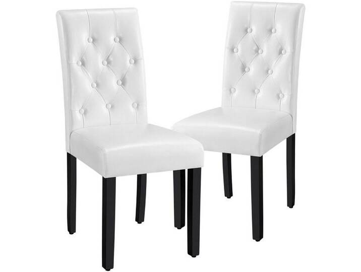 Yaheetech Esszimmerstuhl (2 St), 2er Set Esszimmerstühle Polsterstuhl, weiß, Weiß von OTTO