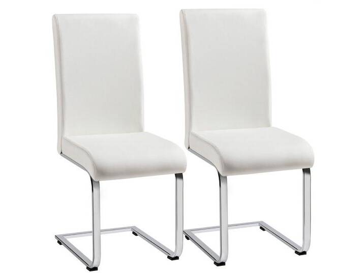 Yaheetech Esszimmerstuhl 2/4/6-er Küchenstuhl, Schwinger Polsterstuhl mit Ergonomischer Rückenlehne & Metallbeine, weiß, Weiß Yaheetech Esszimmerstuhl 2/4/6-er Küchenstuhl, Schwinger Polsterstuhl mit Ergonomischer Rückenlehne & Metallbeine, weiß, Weiß von OTTO