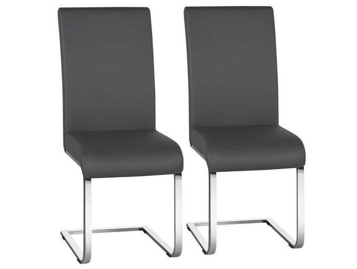 Yaheetech Esszimmerstuhl 2/4/6-er Küchenstuhl (2 St), Schwinger Polsterstuhl mit Ergonomischer Rückenlehne & Metallbeine, braun grau, 2 St. von OTTO