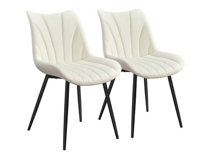 Yaheetech Esszimmerstuhl Gepolsterte Küchenstühle mit Metallbeinen, 2er-Set Beistellstühle mit Vertikal Gestepptem Design, beige weiß, Beige Yaheetech Esszimmerstuhl Gepolsterte Küchenstühle mit Metallbeinen, 2er-Set Beistellstühle mit Vertikal Gestepptem Design, beige weiß, Beige von OTTO