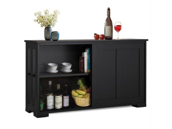 Yaheetech Kommode, Sideboard mit Stauraum und Schiebetüren, schwarz, Schwarz von OTTO