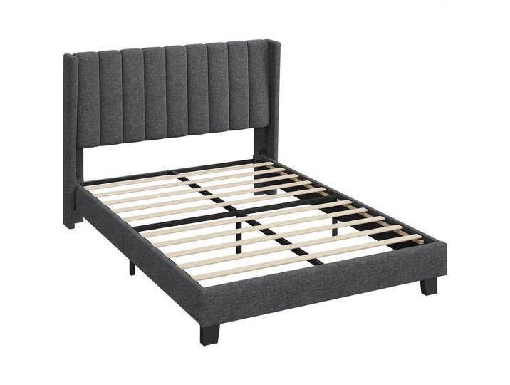 Yaheetech Polsterbett 140/160 x 200 cm, Doppelbett Familienbett Bettgestell mit Lattenrost, 140 x 200 cm, grau, dunkelgrau Yaheetech Polsterbett 140/160 x 200 cm, Doppelbett Familienbett Bettgestell mit Lattenrost, 140 x 200 cm, grau, dunkelgrau von OTTO