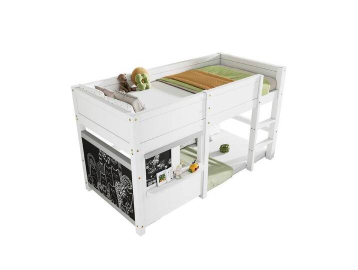 Yorbay Kinderbett Hochbett 90x200 cm (mit kreativer Tafel und kleiner Ablage) von OTTO