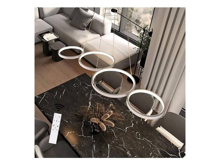 ZMH LED Pendelleuchte Wohnzimmer Modern 4 Flammig Hängelampe Dimmbar mit Fernbedienung, Augenschutz, Einfache Installtion, LED fest integriert, warmweiß-kaltweiß, Dimmbar von OTTO