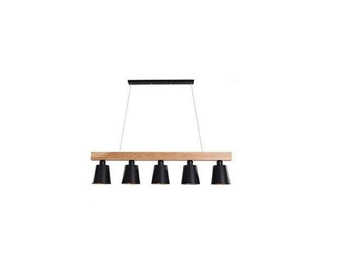 ZMH Pendelleuchte Vintage Retro Esstisch 5-Flammig Holz Metall E27 Esstisch, LED wechselbar, schwarz, Schwarz ZMH Pendelleuchte Vintage Retro Esstisch 5-Flammig Holz Metall E27 Esstisch, LED wechselbar, schwarz, Schwarz von OTTO