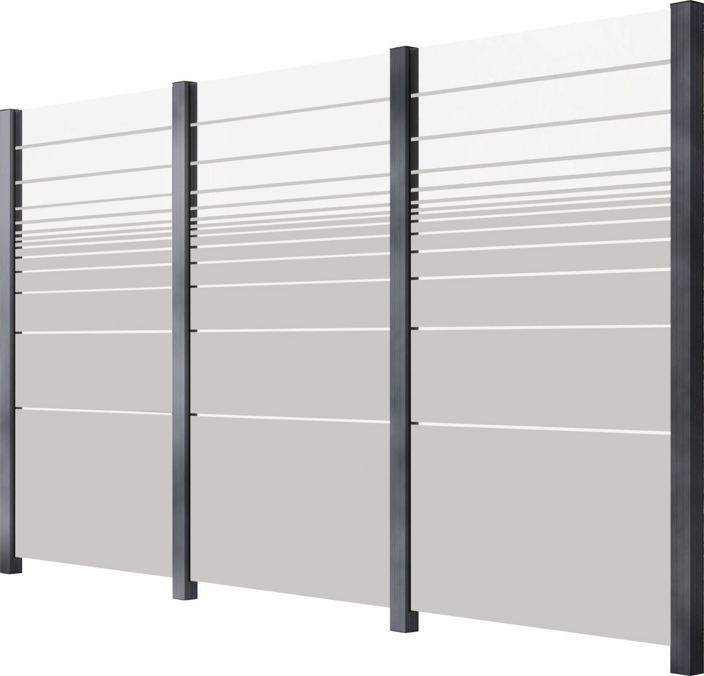 STAKET PRO Zaun, (Set), Glaszaun, Gesamtlänge: 3,284 m, 4 Pfosten von STAKET PRO