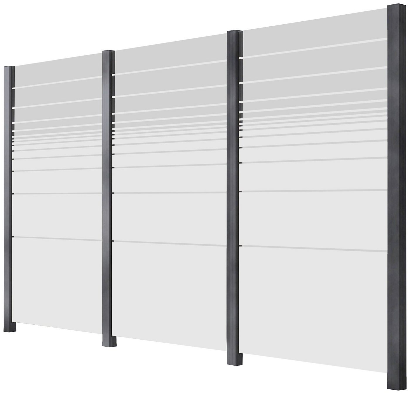 STAKET PRO Zaun, (Set), Glaszaun, Gesamtlänge: 3,361 m, 4 Pfosten von STAKET PRO