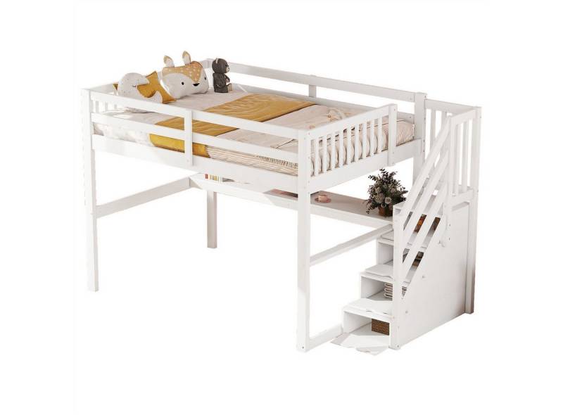 autolock Kinderbett Hochbett,140x 200,Kinderbett mit Stauraumschubladen,Schreibtisch von autolock