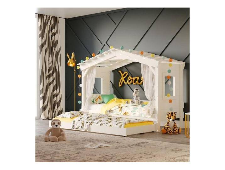 bibex Kinderbett DOLCE NIDO Kinderbett, Spielbett, Spielhaus, weiss, mit Ausziehbett von OTTO