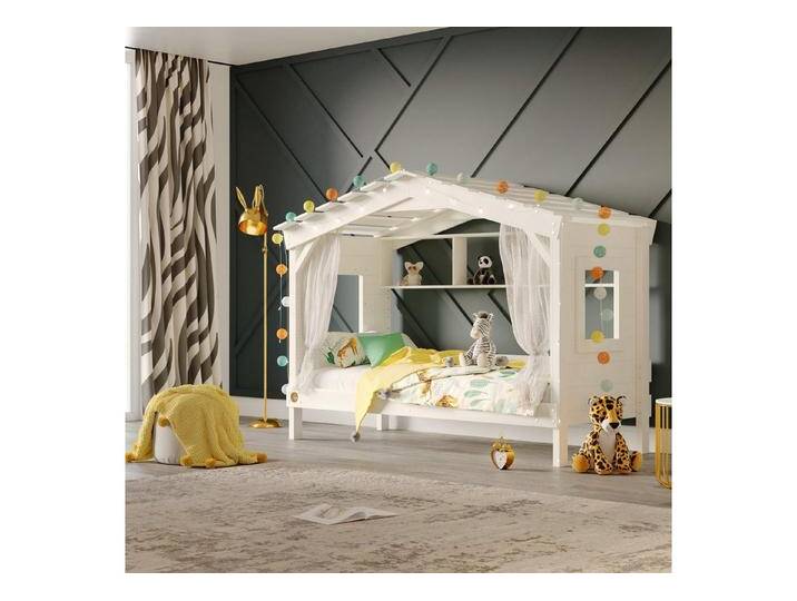 bibex Kinderbett DOLCE NIDO Kinderbett, Spielbett, Spielhaus, weiss, mit Regal (viereckig) von OTTO