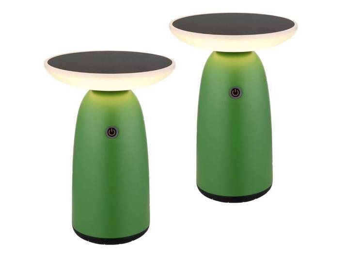 bmf-versand LED Solarleuchte Tischlampe kabellos Akku 2er Set Solar Tischleuchte Außen, Touchdimmer, LED fest integriert, Warmweiß, USB-Anschluss von OTTO
