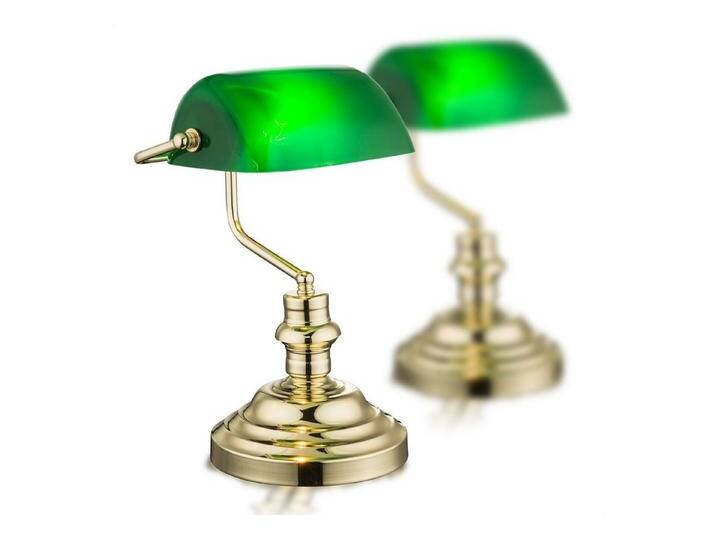 bmf-versand Tischleuchte Tischlampe Tischleuchte 2er Set Schreibtischlampe retro Banker Lampe von OTTO