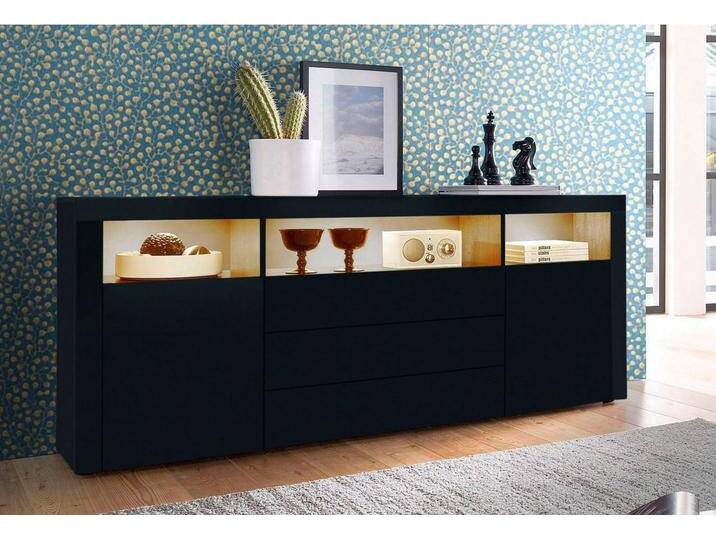 borchardt Möbel Sideboard Santa Fe, Breite 166 cm, schwarz, schwarz matt mit Perlstruktur borchardt Möbel Sideboard Santa Fe, Breite 166 cm, schwarz, schwarz matt mit Perlstruktur von OTTO