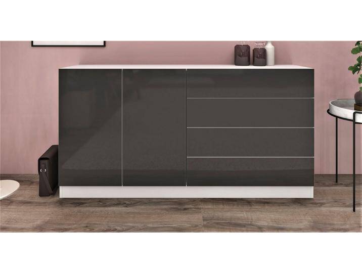 borchardt Möbel Sideboard Vaasa, Breite 152 cm, weiß, weiß/graphit Hochglanz von OTTO