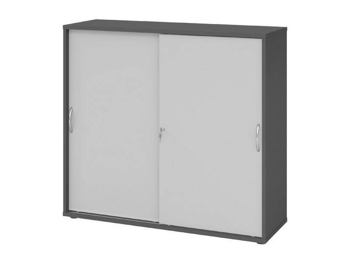 bümö Aktenschrank office Schiebetürenschrank Dekor: Graphit/Grau - Griffe: Bogengriff (Metall), grau, Graphit/Grau von OTTO