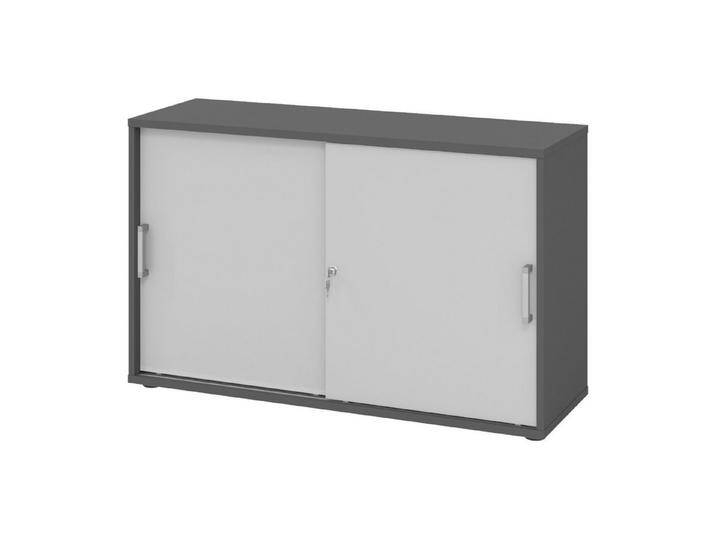 bümö Aktenschrank office Schiebetürenschrank Dekor: Graphit/Grau - Griffe: Chromgriff (Metall), grau, Graphit/Grau von OTTO