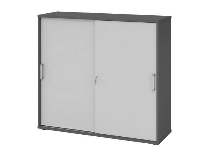 bümö Aktenschrank office Schiebetürenschrank Dekor: Graphit/Grau - Griffe: Chromgriff (Metall), grau, Graphit/Grau von OTTO