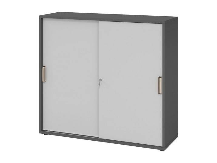 bümö Aktenschrank office Schiebetürenschrank Dekor: Graphit/Grau - Griffe: Streifengriff (Kunststoff), grau, Graphit/Grau von OTTO