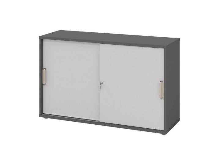 bümö Aktenschrank office Schiebetürenschrank Dekor: Graphit/Grau - Griffe: Streifengriff (Kunststoff), grau, Graphit/Grau von OTTO