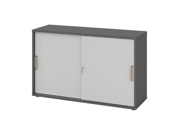 bümö Aktenschrank office Schiebetürenschrank Dekor: Graphit/Grau - Griffe: Streifengriff (Kunststoff), grau, Graphit/Grau von OTTO