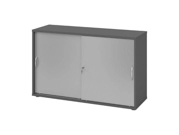 bümö Aktenschrank office Schiebetürenschrank Dekor: Graphit/Silber - Griffe: Bogengriff (Metall), grau silberfarben, Graphit/Silber von OTTO