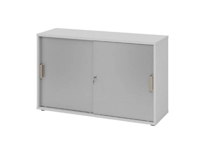 bümö Aktenschrank office Schiebetürenschrank Dekor: Grau/Silber - Griffe: Streifengriff (Kunststoff), grau silberfarben, Grau/Silber von OTTO
