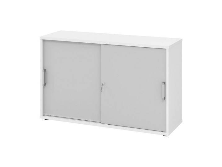 bümö Aktenschrank office Schiebetürenschrank Dekor: Weiß/Grau - Griffe: Chromgriff (Metall), grau weiß, Weiß/Grau von OTTO