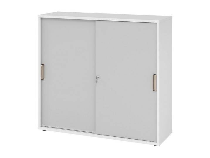 bümö Aktenschrank office Schiebetürenschrank Dekor: Weiß/Grau - Griffe: Streifengriff (Kunststoff), grau weiß, Weiß/Grau von OTTO