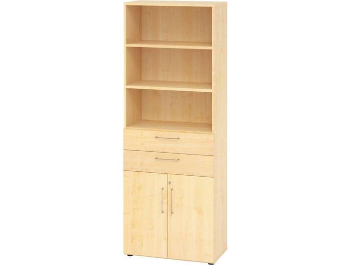 bümö Aktenschrank smart Kombischrank - mit Schubladen Dekor: Ahorn, braun von OTTO